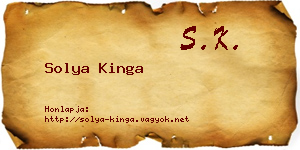 Solya Kinga névjegykártya