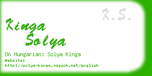 kinga solya business card